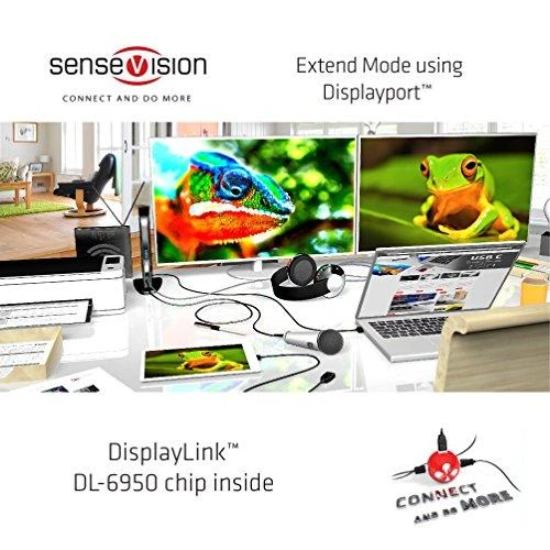 „Club 3D SenseVision“ dvigubo ekrano 4K USB 3.0 stotis / replikatorius (CSV-1460)