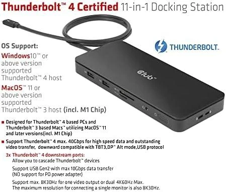 CLUB 3D Thunderbolt TM 4 sertifikuotas DS