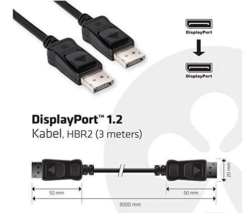 Kabelis Club 3D DisplayPort - DisplayPort 3m juoda (CAC-1064)
