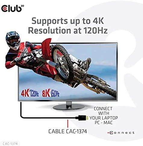 Club 3D „Club3D Cable Ultra Fast HDMI™“, 4K120Hz, 8K60Hz kabelis 48Gbps (M/M), 28AWG, 4m