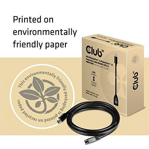 Club 3D Club3D Kabelis Mini DisplayPort 1.4 na DisplayPort 8K@60Hz DSC 1.2 HBR3 HDR dvikryptis (M-F)
