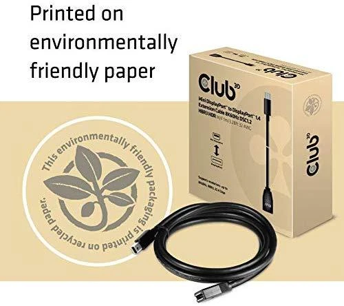 Club 3D Club3D Kabelis Mini DisplayPort 1.4 na DisplayPort 8K@60Hz DSC 1.2 HBR3 HDR dvikryptis (M-F)