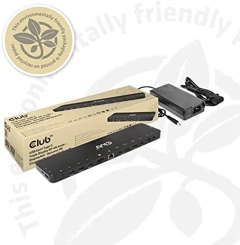 Club 3D USB Gen1 Type-C Triple Ekranas DP Alt Mode PD Docking Station 120W