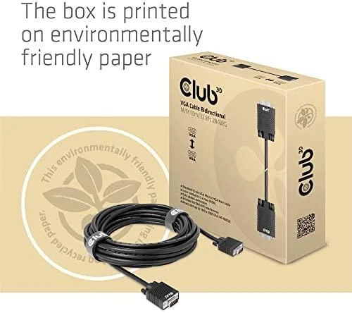 Kabelis Club 3D D-Sub (VGA) - D-Sub (VGA) 10m juoda (500716)