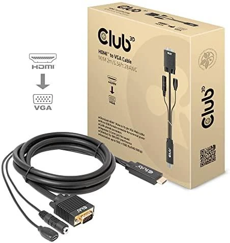 Club 3D HDMI į VGA kabelis su pakuote