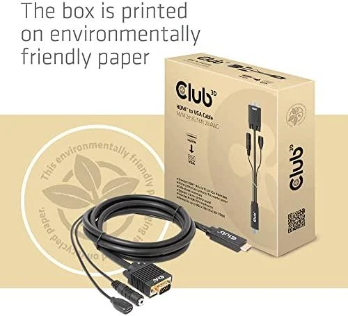 Kabelis Club 3D HDMI - D-Sub (VGA) 2m juoda (CAC-1712)