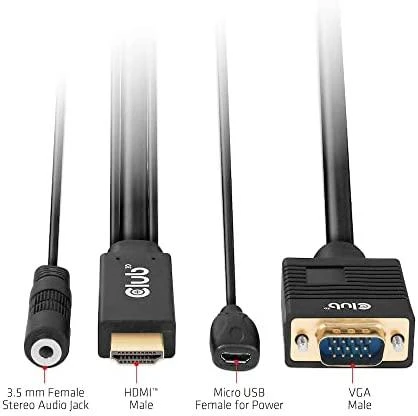 Kabelis Club 3D HDMI - D-Sub (VGA) 2m juoda (CAC-1712)
