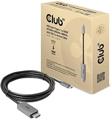 Club 3D USB-C į HDMI kabelis 3m M/M