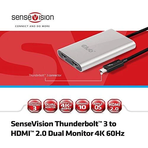 Club 3D adapteris su dviem HDMI jungtimis
