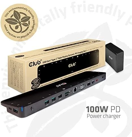 „Club 3D ChargingDock“ USB-C stotis / replikatorius (CSV-1564W100)