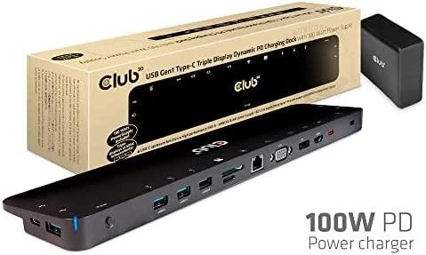 „Club 3D ChargingDock“ USB-C stotis / replikatorius (CSV-1564W100)