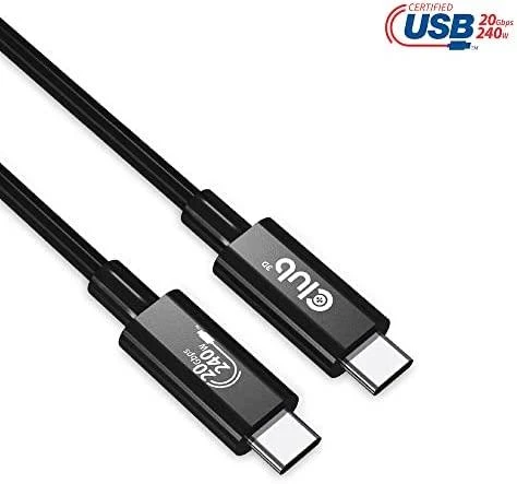USB kabelis Club 3D USB-C - USB-C 2 m Juodas (CAC- 1575)