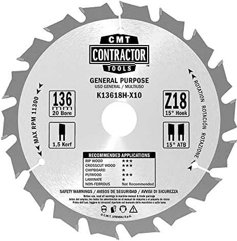 Pjovimo diskas medienai CMT Contractor; 216x2,4x30; Z48; -5°