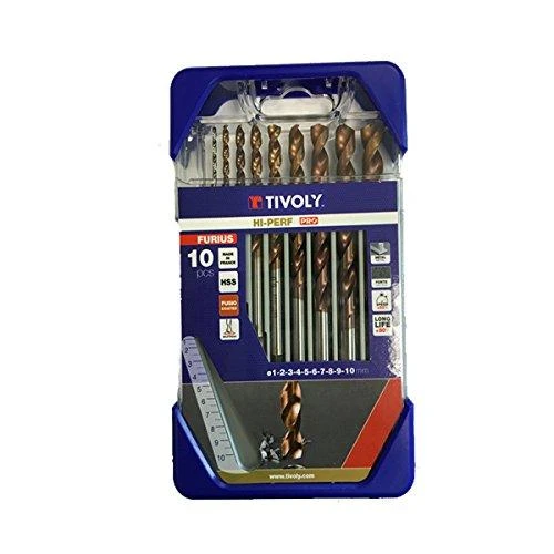 Grąžtas Tivoly Metalo grąžtų rinkinys FURIUS HSS Clipster PRO 10vnt Ø1-10mm