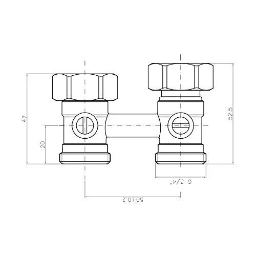 Basic Paprastas kampinis pajungimo vožtuvas su kūgiais 3/4''x3/4'' (C093100402)