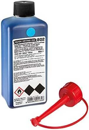 Mėlynas 250 ml greitai džiūstantis rašalas 802
