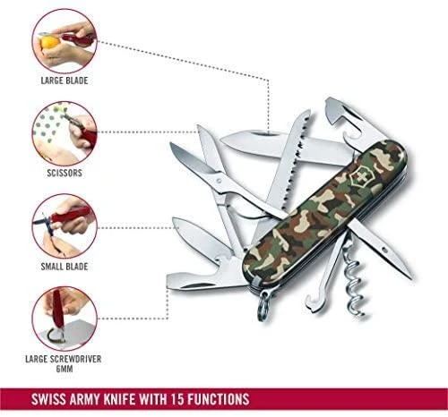 Šveicarija Victorinox Huntsman camouflage peilis