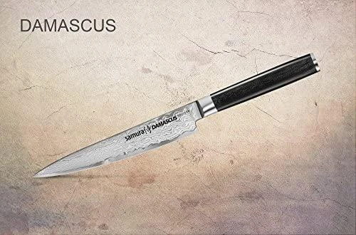Samura DAMASCUS Universalus virtuvinis peilis 150 mm iš AUS 10 Damasko plieno 61 HRC (67 sluoksniai)
