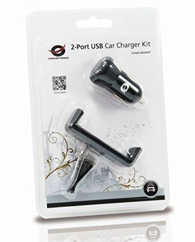 Įkroviklis Conceptronic 2x USB-A 2 A (CUSBCAR2AKIT)