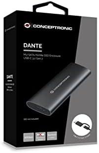 Conceptronic DANTE04B M.2 SATA/NVMe USB-C Juodas Korpusas