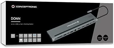 Conceptronic 12-in-1 USB-C stotelė pakuotėje