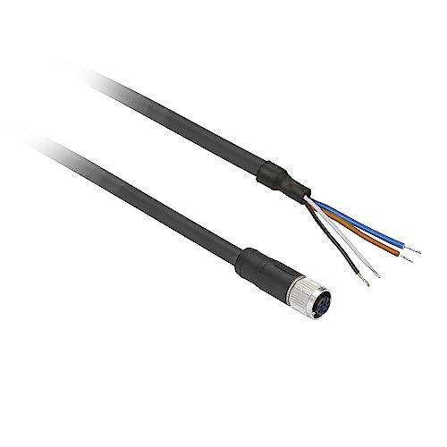 Telemecanique Sensors „Schneider“ elektros kabelis su M12 vidine jungtimi, 4 kontaktų tiesus kabelis, 10 m (XZCP1141L10)