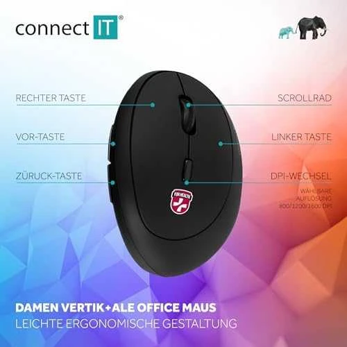 Pelė Connect IT FOR HEALTH Moterys (CMO-2600-BK)