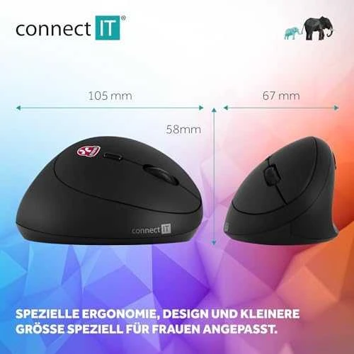 Pelė Connect IT FOR HEALTH Moterys (CMO-2600-BK)