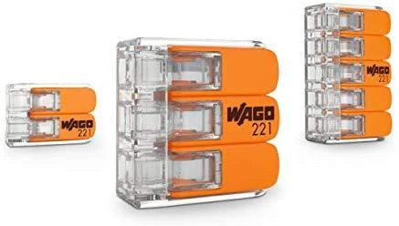 Laidų jungtis - 2 laidams - nuo 12AWG iki 24AWG - skaidrus korpusas - WAGO