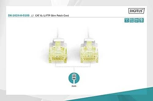 „Digitus CAT 6A U-FTP SLIM PATCH CORD 1M CAT 6A U-FTP SLIM PATCH CORD 1M