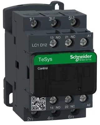Schneider Electric „Schneider“ maitinimo kontaktorius 12A 3P 110V AC 1NO 1NC (LC1D12F7)