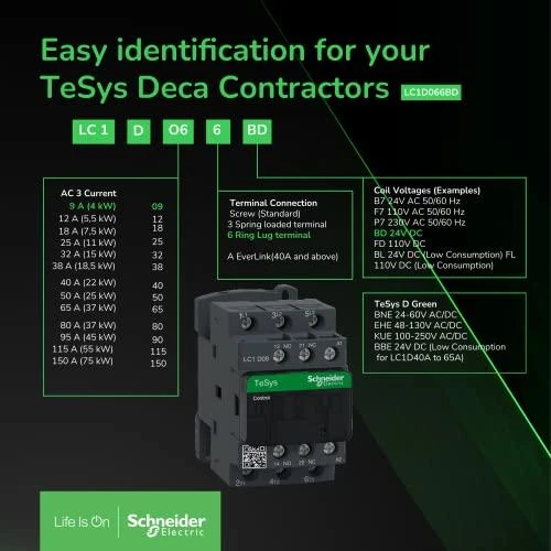 Schneider Electric Schneider maitinimo kontaktorius 3P 38A 230V AC 1NO 1NC - LC1D38P7