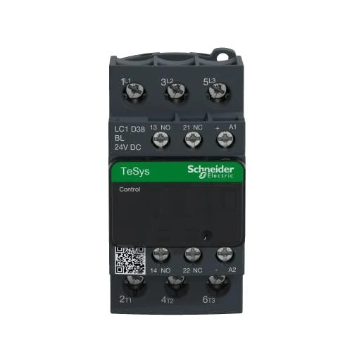 Schneider Electric „Schneider“ maitinimo kontaktorius 38A 3P 24V DC 1NO 1NC (LC1D38BL)