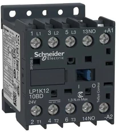Schneider Electric „Schneider“ maitinimo kontaktorius 12A 3P 12V AC 1NC 0R (LP1K1210JD)