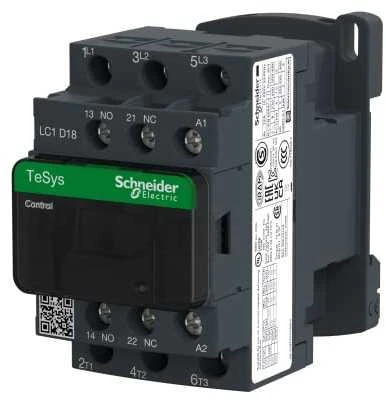 Schneider Electric „Schneider“ maitinimo kontaktorius 18A 3P 110V AC 1NO 1NC (LC1D18F7)
