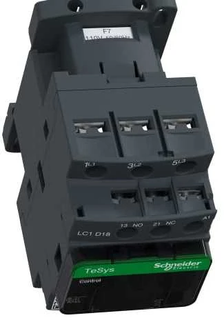 Schneider Electric „Schneider“ maitinimo kontaktorius 18A 3P 110V AC 1NO 1NC (LC1D18F7)