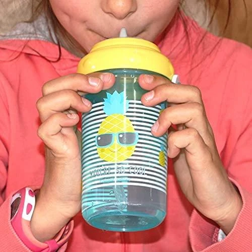 CANPOL BABIES gertuvė su dirželiu ir silikoniniu šiaudeliu So Cool!, 400ml, geltonas, 4/102_yel