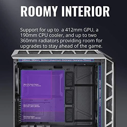 Cooler Master MasterCase H500P tinklelis ARGB „Midi Tower“ Pilka