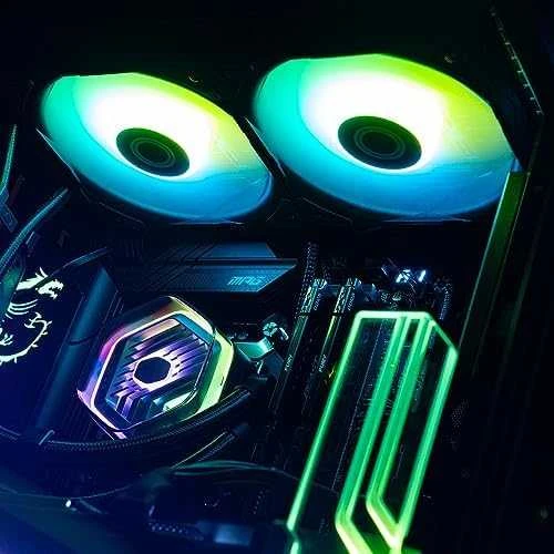 MasterLiquid 240 Atmos RGB su vaivorykštiniu apšvietimu