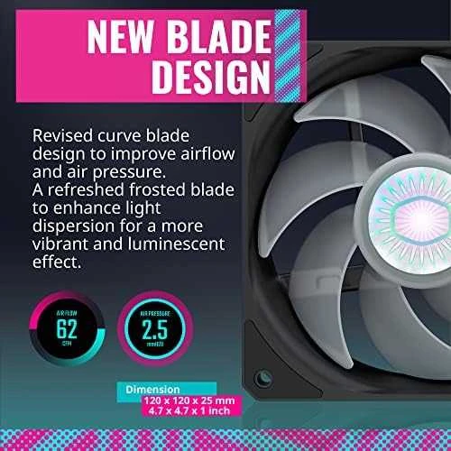 Cooler Master SickleFlow 120 ARGB Kompiuterio korpusui Ventiliatorius 12 cm Juoda