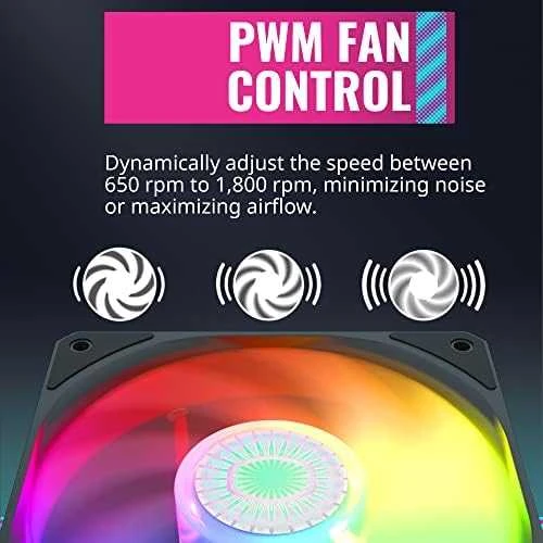Cooler Master SickleFlow 120 ARGB Kompiuterio korpusui Ventiliatorius 12 cm Juoda