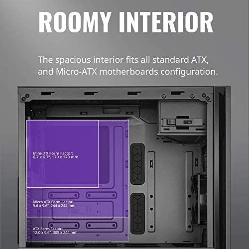 „Cooler Master“ | „Silencio S600“ su plienine šonine panele | Juodas | Mini ITX, Micro ATX, ATX