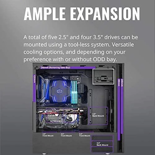 „Cooler Master“ | „Silencio S600“ su plienine šonine panele | Juodas | Mini ITX, Micro ATX, ATX