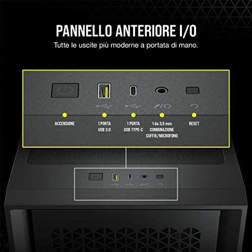 CORSAIR 4000D Airflow grūdinto stiklo vidurinio bokšto Juodas dėklas