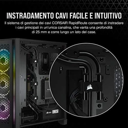CORSAIR 4000D Airflow grūdinto stiklo vidurinio bokšto Juodas dėklas