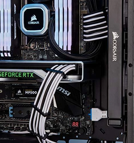 „Corsair Premium Sleeved SATA“ kampinis kabelis, baltas 60 cm – 2 vnt. pakuotėje