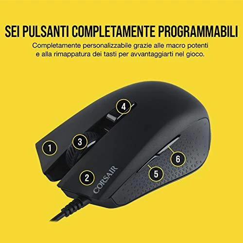 Corsair Harpoon RGB PRO FPS/MOBA Pelė žaidimams, Juodas, 12000 DPI, Optinė