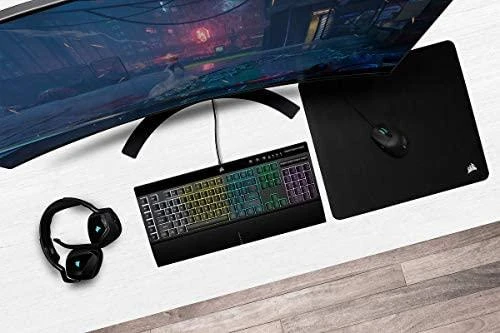 Žaidimų klaviatūra Corsair K55 RGB Pro su 5 zonų RGB pašvietimu, DE išdėstymas