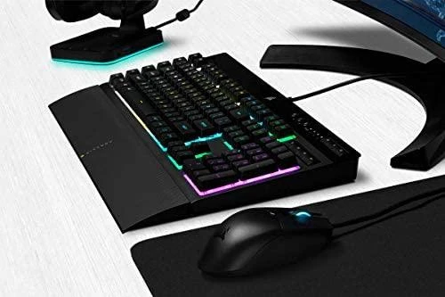 Žaidimų klaviatūra Corsair K55 RGB Pro su 5 zonų RGB pašvietimu, DE išdėstymas