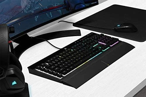 Žaidimų klaviatūra Corsair K55 RGB Pro su 5 zonų RGB pašvietimu, DE išdėstymas